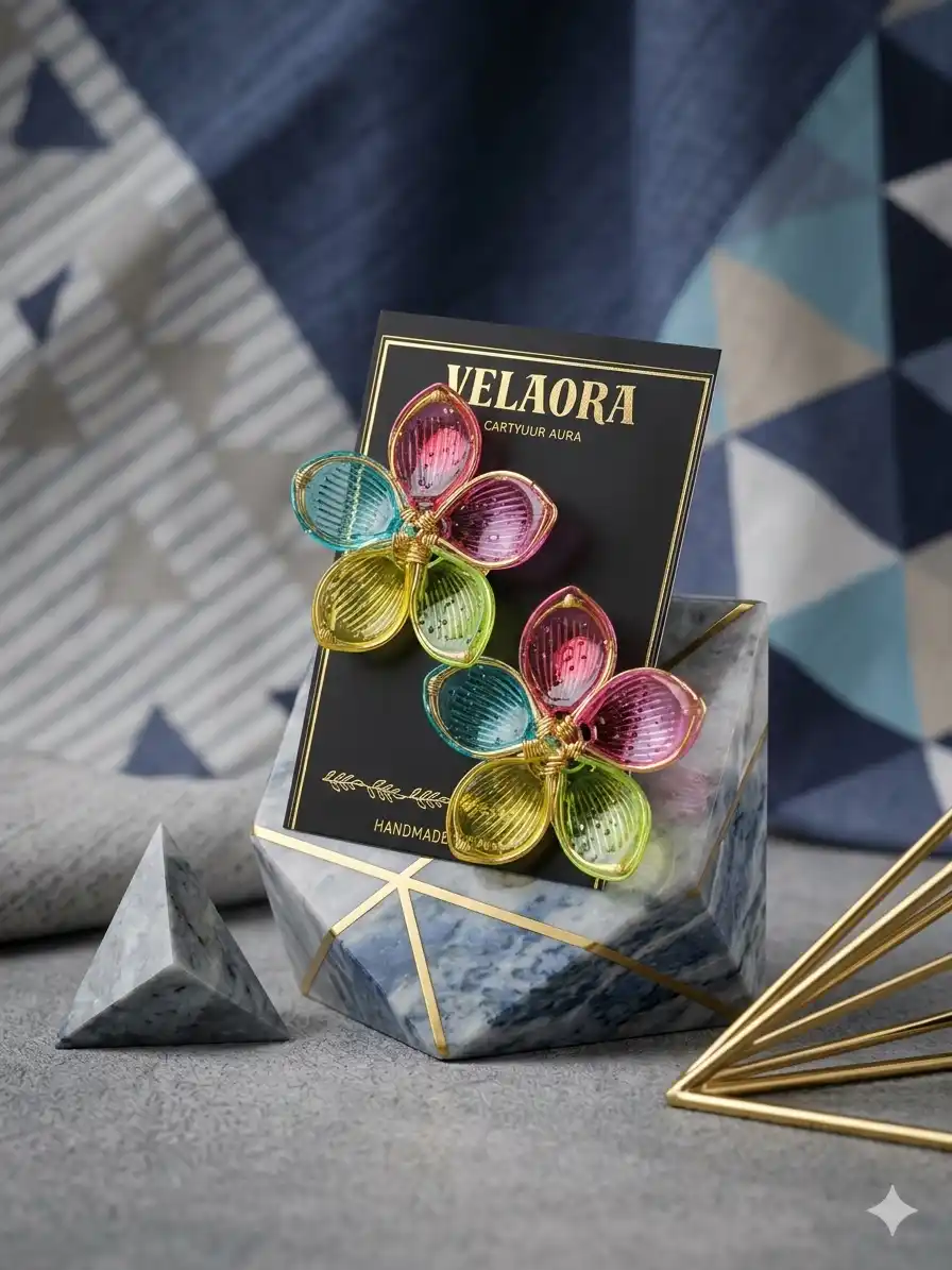 multicolour fairy earrings by Velaora Jewels